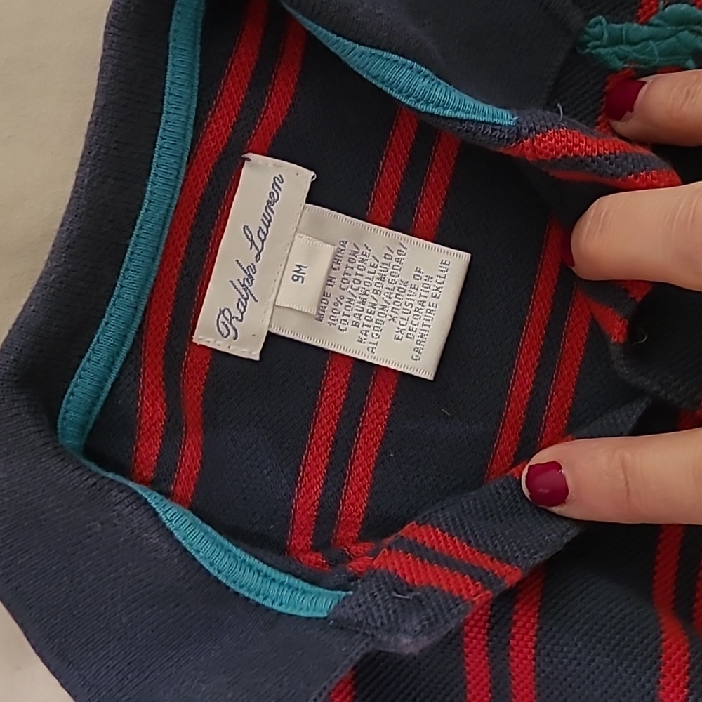 Ralph Lauren Red And Blue Striped Shortall - Picture 5 of 5